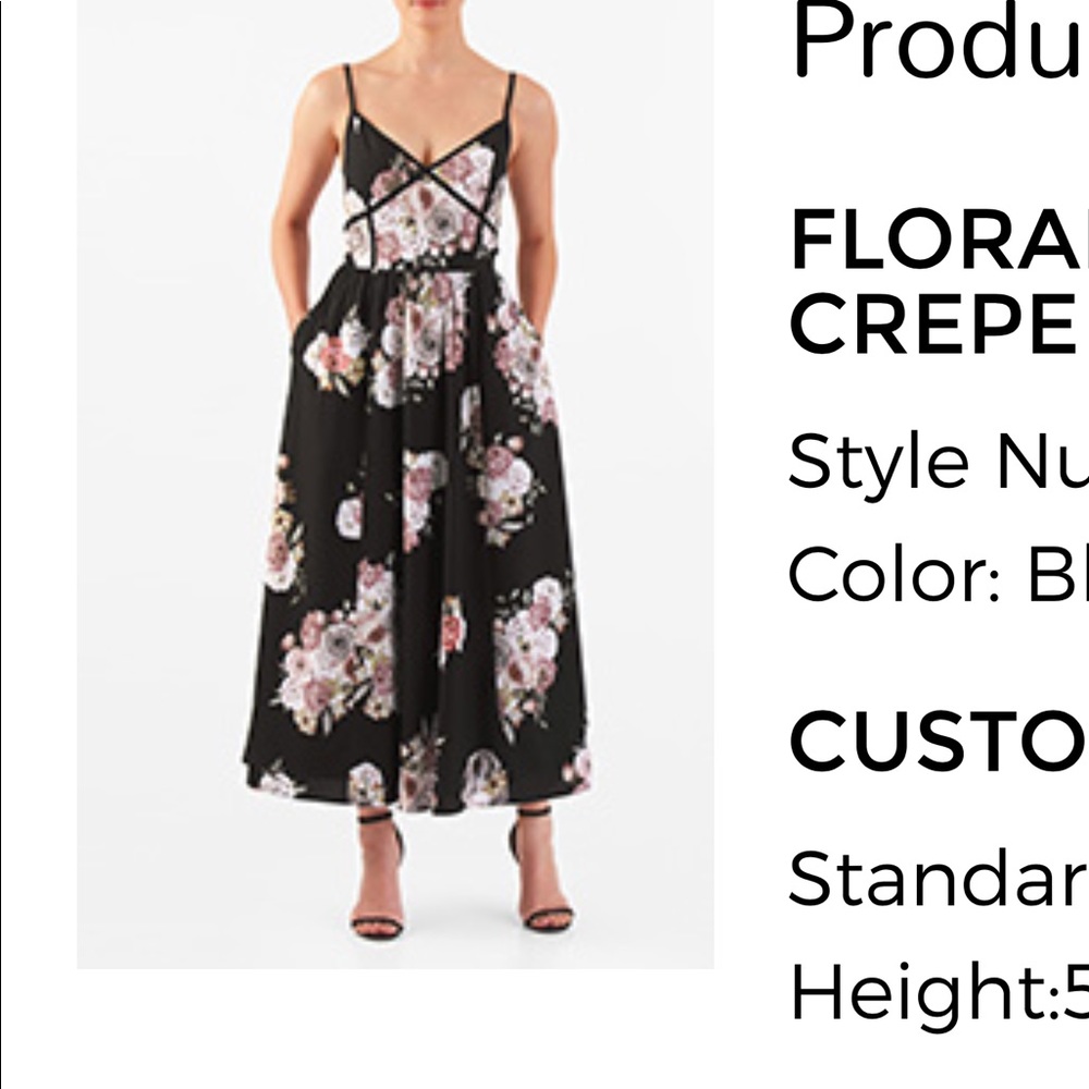 Sleeveless flower print dress with pockets